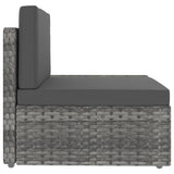 NNEVL 4 Piece Garden Lounge Set Poly Rattan Grey