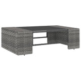NNEVL 5 Piece Garden Lounge Set Poly Rattan Grey