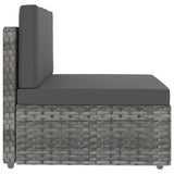 NNEVL 5 Piece Garden Lounge Set Poly Rattan Grey