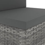 NNEVL 5 Piece Garden Lounge Set Poly Rattan Grey