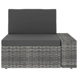 NNEVL 5 Piece Garden Lounge Set Poly Rattan Grey