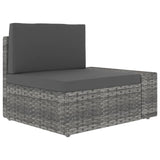NNEVL 5 Piece Garden Lounge Set Poly Rattan Grey