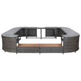 NNEVL Square Spa Surround Grey 268x268x55 cm Poly Rattan