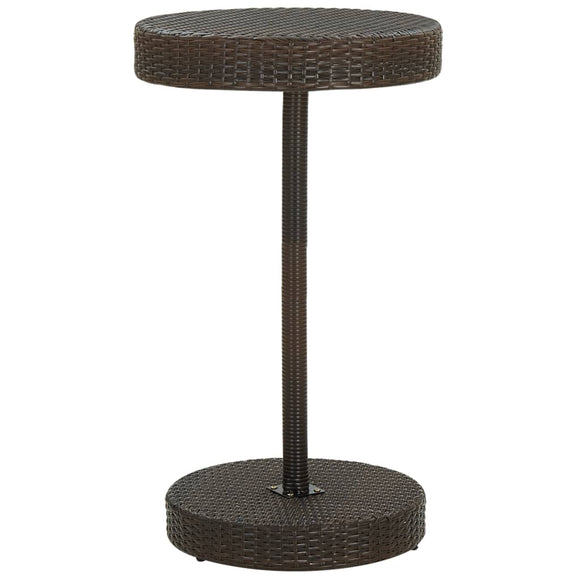 NNEVL Garden Table Brown 60.5x106 cm Poly Rattan