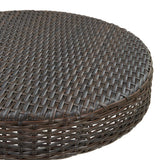 NNEVL Garden Table Brown 75.5x106 cm Poly Rattan
