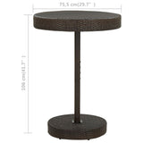 NNEVL Garden Table Brown 75.5x106 cm Poly Rattan