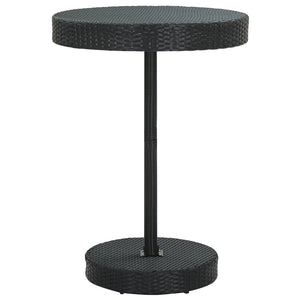 NNEVL Garden Table Black 75.5x106 cm Poly Rattan