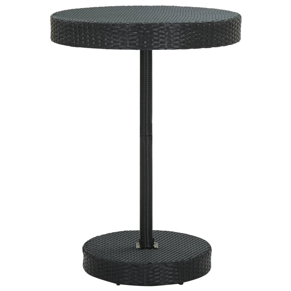 NNEVL Garden Table Black 75.5x106 cm Poly Rattan