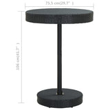 NNEVL Garden Table Black 75.5x106 cm Poly Rattan
