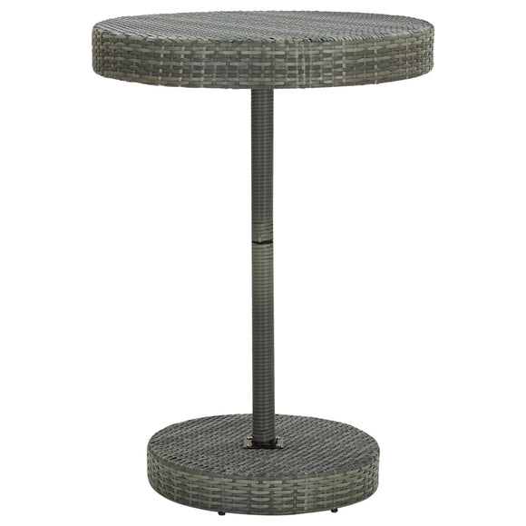 NNEVL Garden Table Grey 75.5x106 cm Poly Rattan