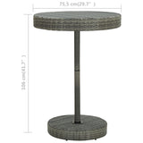 NNEVL Garden Table Grey 75.5x106 cm Poly Rattan