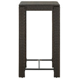 NNEVL Garden Bar Table Brown 60.5x60.5x110.5 cm Poly Rattan