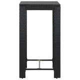 NNEVL Garden Bar Table Black 60.5x60.5x110.5 cm Poly Rattan