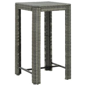 NNEVL Garden Bar Table Grey 60.5x60.5x110.5 cm Poly Rattan