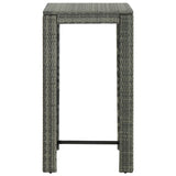 NNEVL Garden Bar Table Grey 60.5x60.5x110.5 cm Poly Rattan