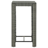 NNEVL Garden Bar Table Grey 60.5x60.5x110.5 cm Poly Rattan