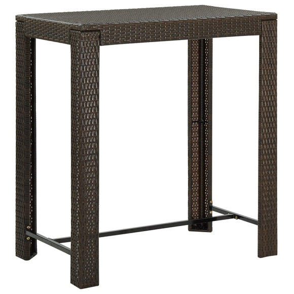 NNEVL Garden Bar Table Brown 100x60.5x110.5 cm Poly Rattan