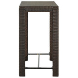 NNEVL Garden Bar Table Brown 100x60.5x110.5 cm Poly Rattan