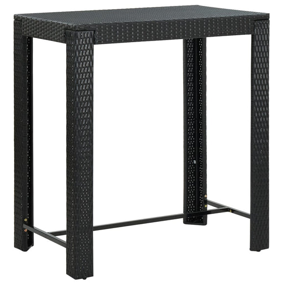 NNEVL Garden Bar Table Black 100x60.5x110.5 cm Poly Rattan