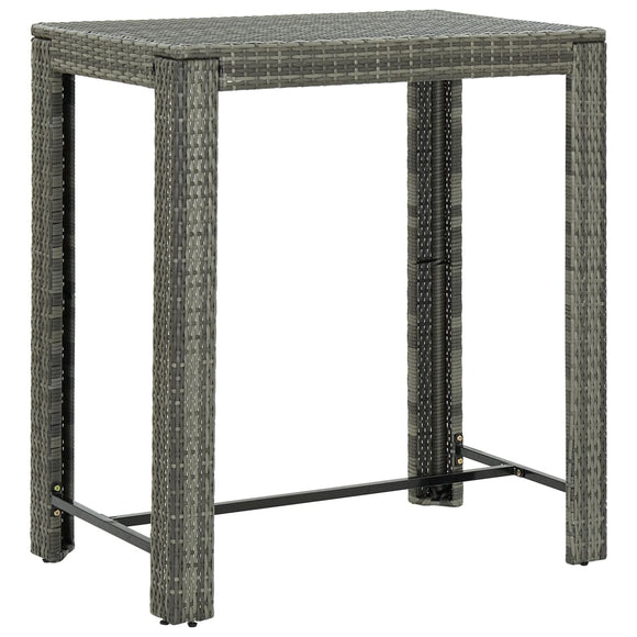 NNEVL Garden Bar Table Grey 100x60.5x110.5 cm Poly Rattan