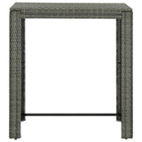 NNEVL Garden Bar Table Grey 100x60.5x110.5 cm Poly Rattan