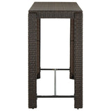 NNEVL Garden Bar Table Brown 140.5x60.5x110.5 cm Poly Rattan