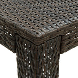 NNEVL Garden Bar Table Brown 140.5x60.5x110.5 cm Poly Rattan