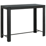 NNEVL Garden Bar Table Black 140.5x60.5x110.5 cm Poly Rattan