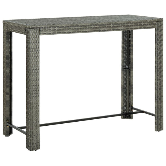 NNEVL Garden Bar Table Grey 140.5x60.5x110.5 cm Poly Rattan