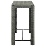 NNEVL Garden Bar Table Grey 140.5x60.5x110.5 cm Poly Rattan