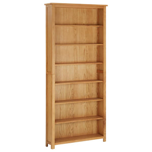 NNEVL 7-Tier Bookcase 90x22.5x200 cm Solid Oak Wood