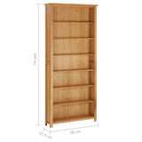 NNEVL 7-Tier Bookcase 90x22.5x200 cm Solid Oak Wood