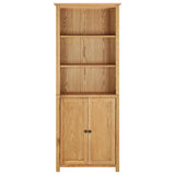 NNEVL Bookcase with 2 Doors 70x30x180 cm Solid Oak Wood
