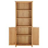 NNEVL Bookcase with 2 Doors 70x30x180 cm Solid Oak Wood