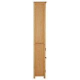 NNEVL Bookcase with 2 Doors 70x30x180 cm Solid Oak Wood
