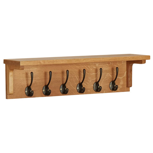 NNEVL Coat Rack 60x16x16 cm Solid Oak Wood