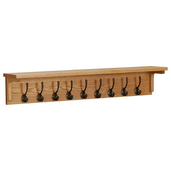 NNEVL Coat Rack 90x16x16 cm Solid Oak Wood