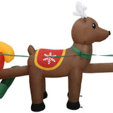 NNEVL Christmas Inflatable Santa and Reindeer Decoration LED 490 cm