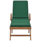 NNEVL Sun Loungers with Cushions 2 pcs Solid Teak Wood Green