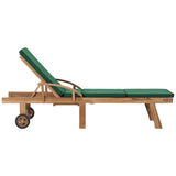 NNEVL Sun Loungers with Cushions 2 pcs Solid Teak Wood Green