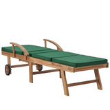 NNEVL Sun Loungers with Cushions 2 pcs Solid Teak Wood Green