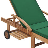 NNEVL Sun Loungers with Cushions 2 pcs Solid Teak Wood Green