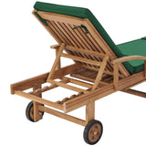 NNEVL Sun Loungers with Cushions 2 pcs Solid Teak Wood Green