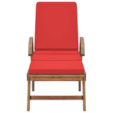 NNEVL Sun Loungers with Cushions 2 pcs Solid Teak Wood Red