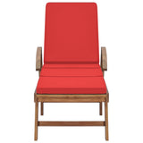NNEVL Sun Loungers with Cushions 2 pcs Solid Teak Wood Red