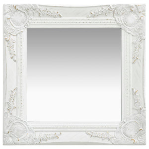 NNEVL Wall Mirror Baroque Style 40x40 cm White