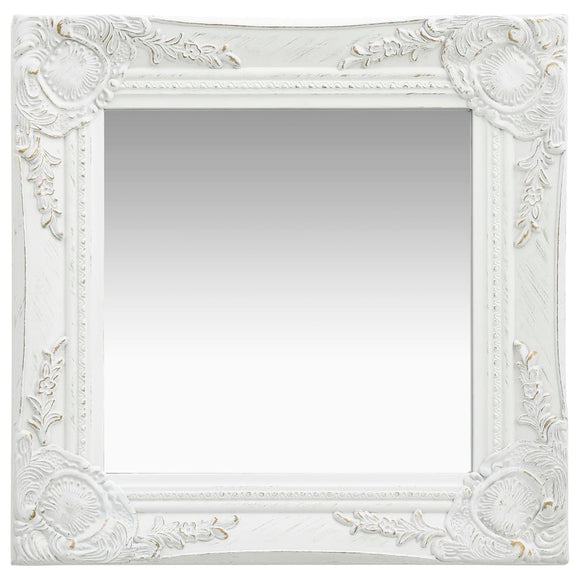 NNEVL Wall Mirror Baroque Style 40x40 cm White