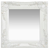 NNEVL Wall Mirror Baroque Style 40x40 cm White