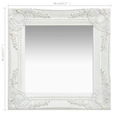 NNEVL Wall Mirror Baroque Style 40x40 cm White