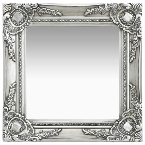 NNEVL Wall Mirror Baroque Style 40x40 cm Silver